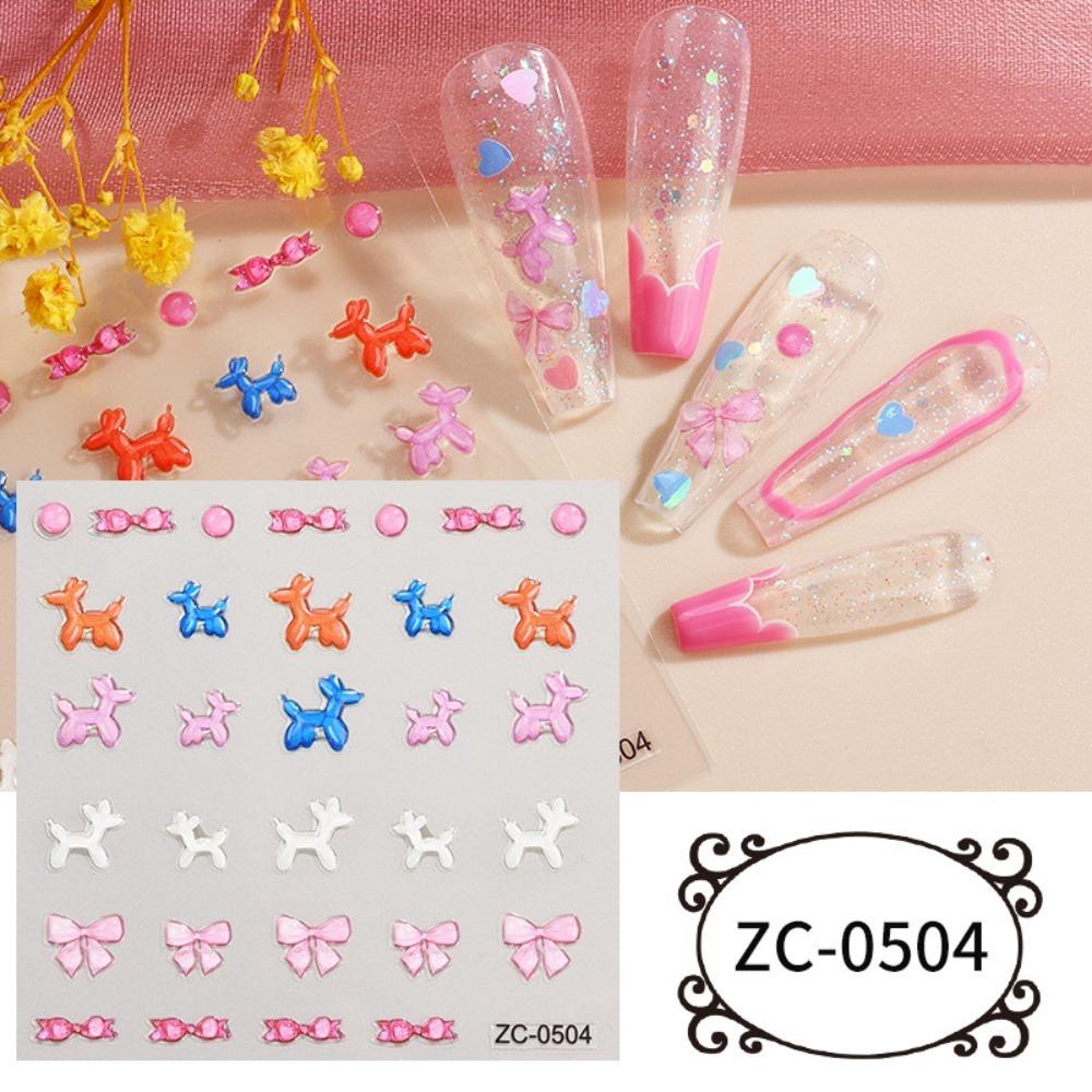 Mxbeauty Stiker Kuku Jelly Lucu Imut Love Hati Perekat Lembut Smile Panda Dekorasi Kuku