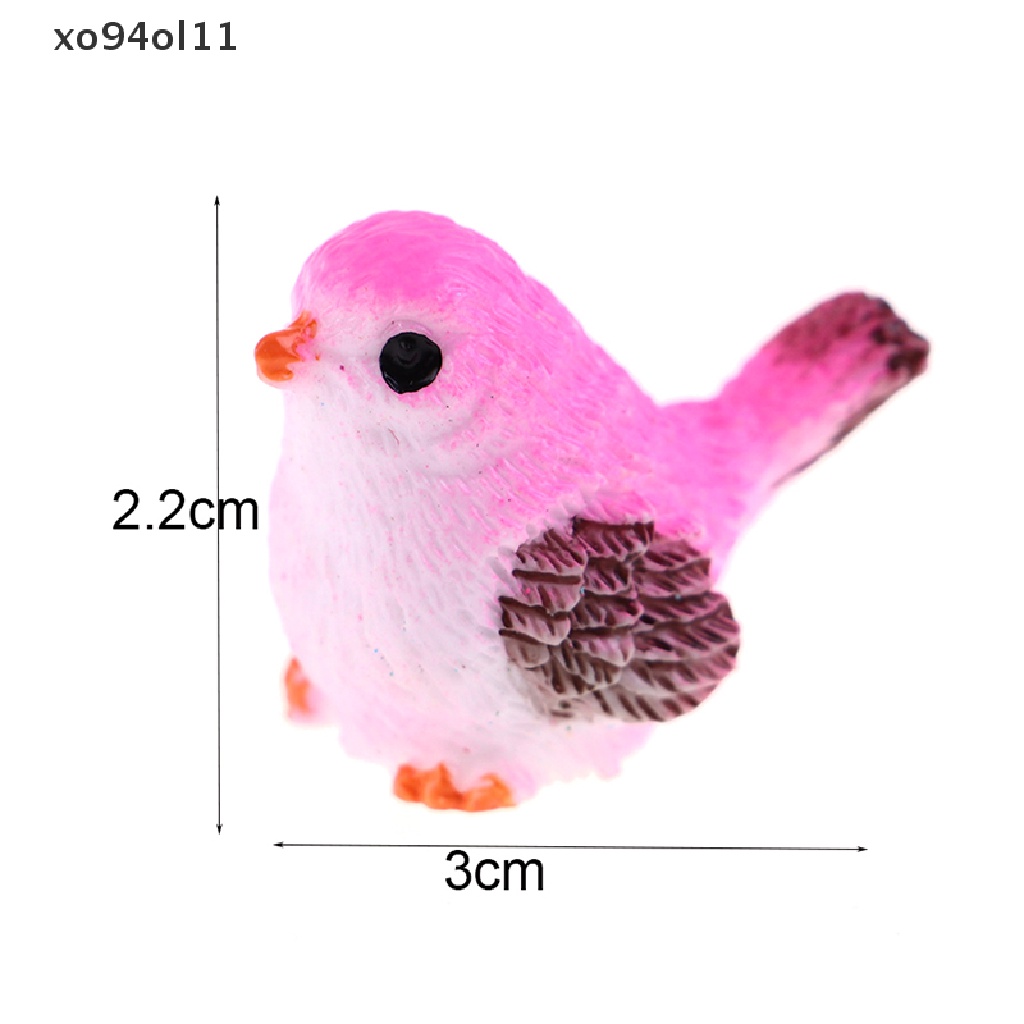 Xo 4Pcs Kartun Colorful Fly Bird Sp Patung Kecil Miniatur Patung Ornamen OL