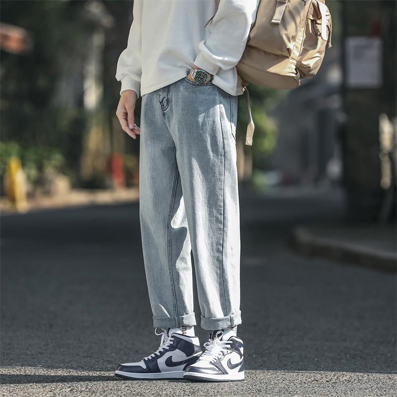 Jeans Warna Terang Pria Celana Kaki Lurus Longgar