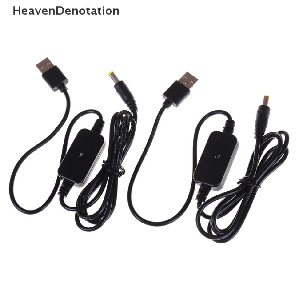 [HeavenDenotation] Kabel Konverter DC-DC Konektor USB 5V Ke 9V/12V Jack 5.5 * 2.1mm Step-up Cable HDV