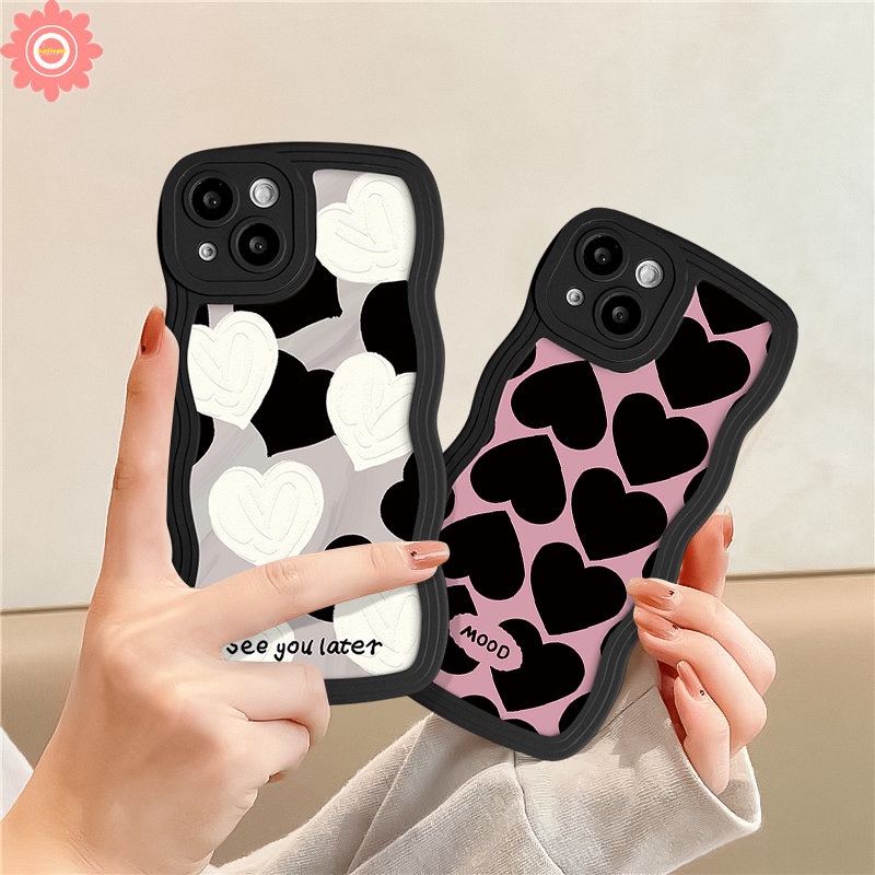 Casing Tepi Bergelombang Untuk Samsung A04s A23 A12 A14 A50 A13 A32 A03s A30s A21s A31 A04 A20 A04E A22 A02s A50s A52 A53 A52s A51 A33 A11 Fashion Art Lukisan Minyak Cinta Hati Soft Tpu Case