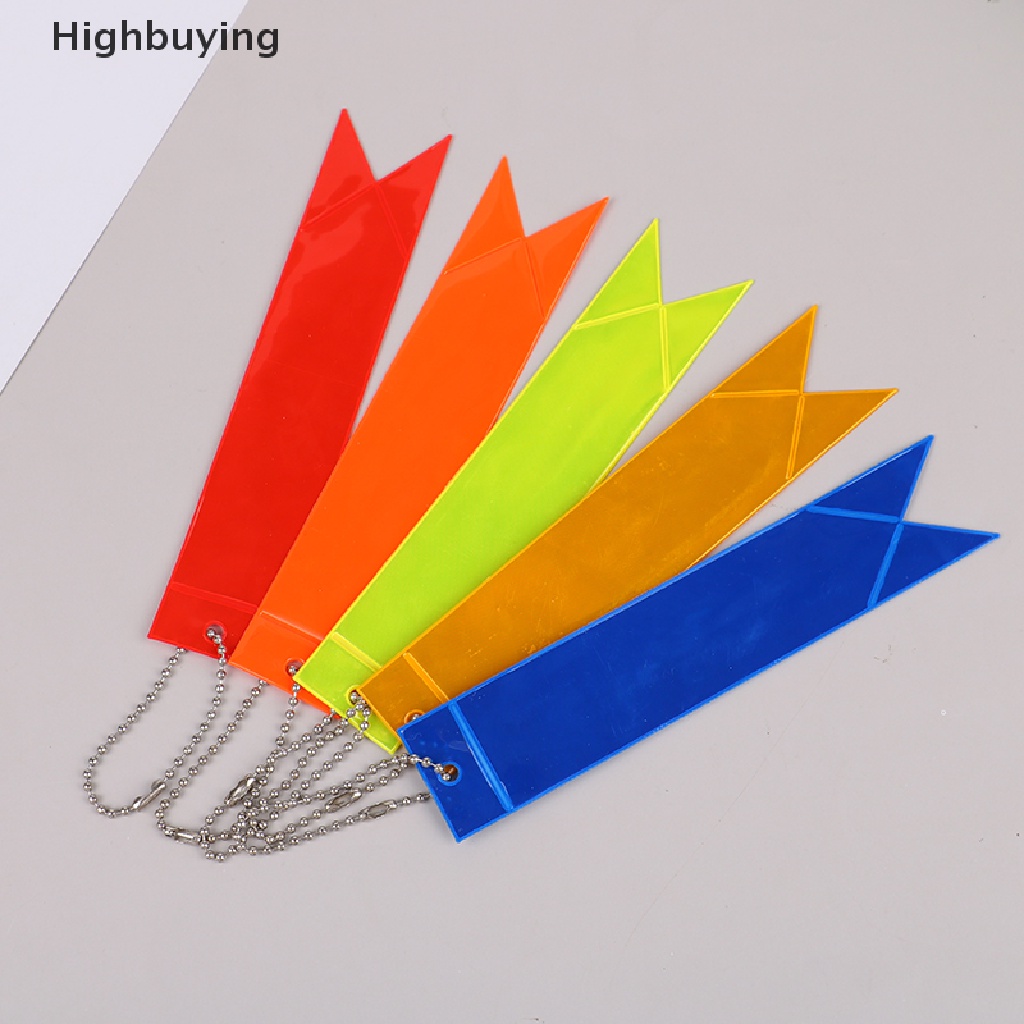 Hbid Streamer Tape Pendant Reflektif Liontin Hadiah Liburan Tahan Air Gantungan Kunci Peringatan Berjalan Malam PVC Reflektif Tas Liontin Glow In The Dark Key Ring Glory