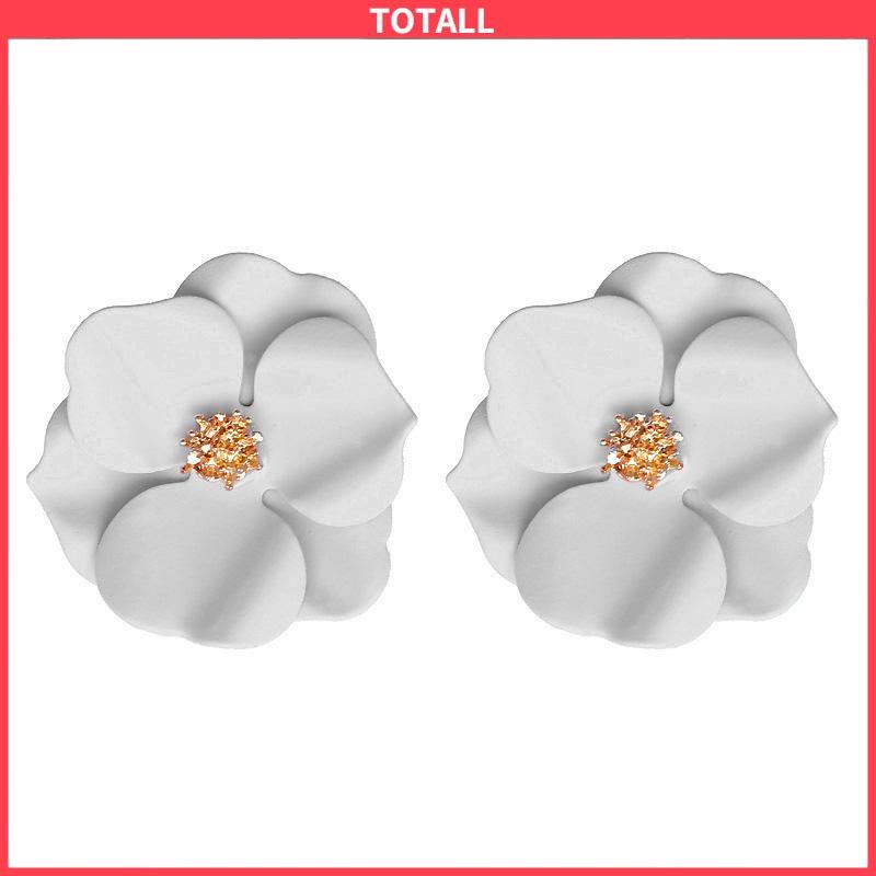 COD Anting Bunga Berwarna-warni Temperamen Feminin Anting Mutiara Lembut Peri-Totall