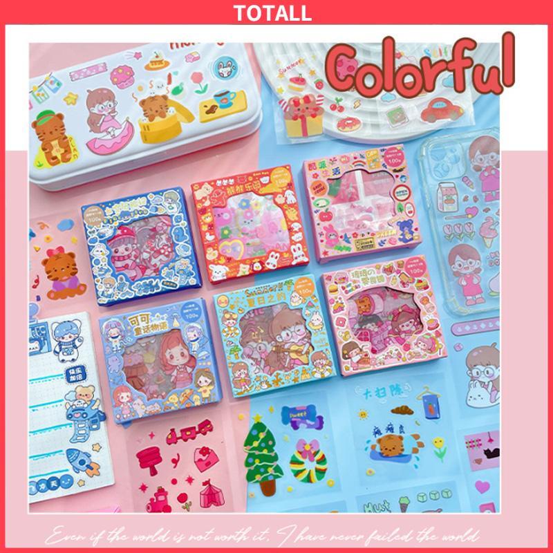 COD Stiker Stiker Pola Kecil Scrapbook Gadis Kartun Kreatif Menggemaskan Stiker Pola Kecil-Totall