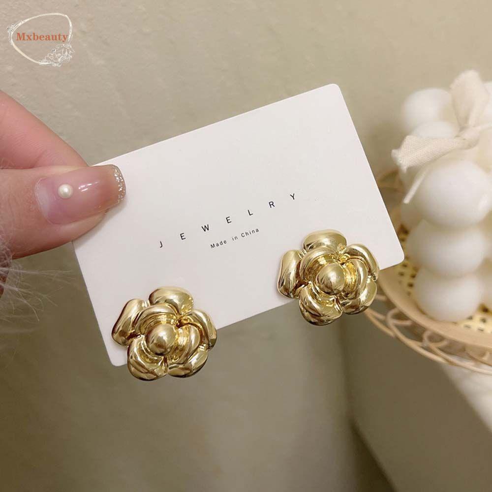 Mxbeauty Anting Wanita Trendi Hadiah Emas Pernikahan Perhiasan Telinga Temperamen Gaya Korea stud Earrings