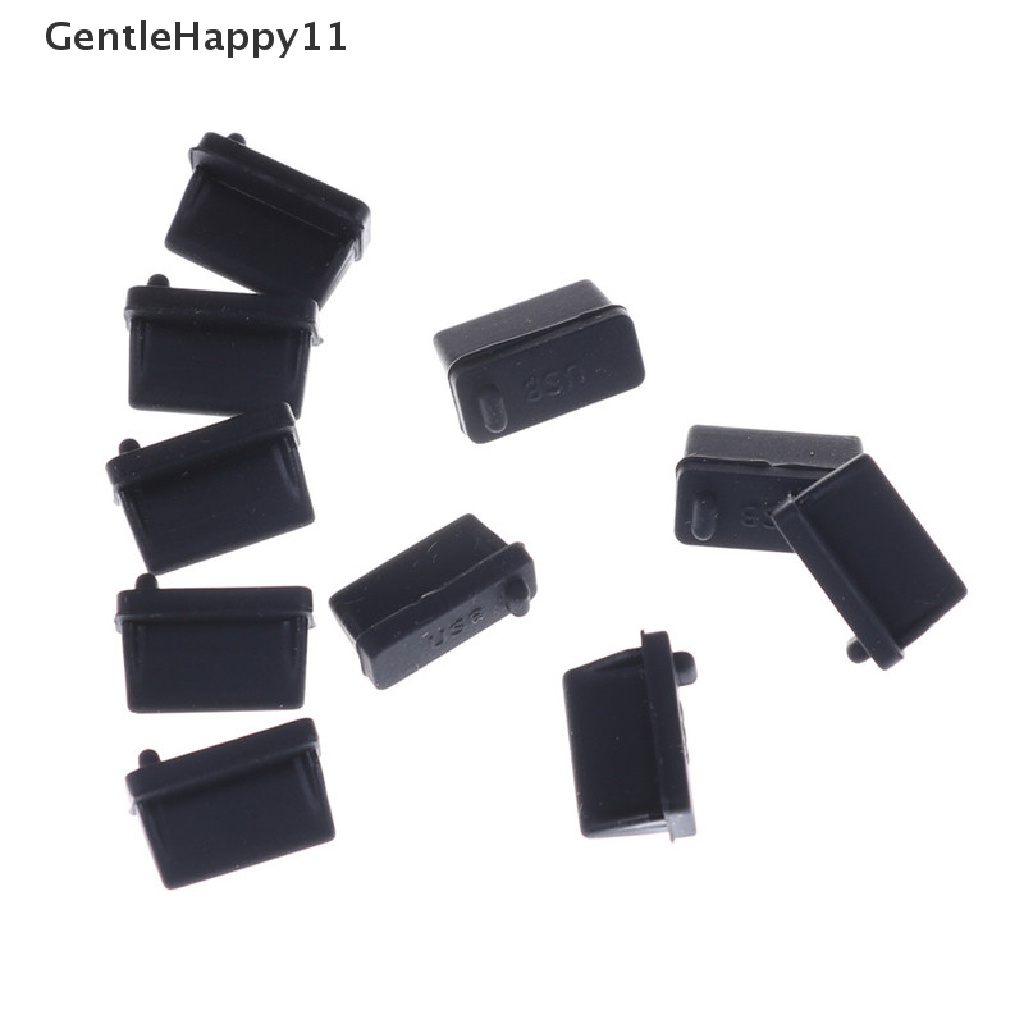 Gentlehappy 10pcs Karet Hitam A Type Female USB Anti Debu Pelindung Colokan Stopper Cover id