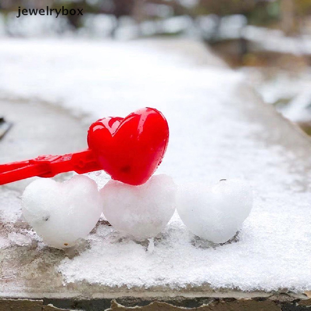 [jewelrybox] Berbentuk Hati Snowball Maker Klip Musim Dingin Bola Pasir Cetakan Penjepit Mainan Luar Ruangan Anak-Anak Butik