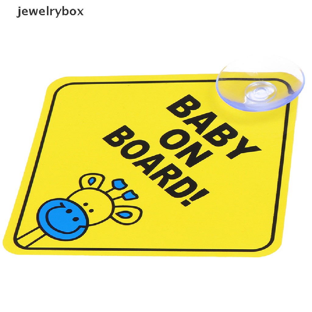 [jewelrybox] Baby On Board SAFETY Jendela Mobil Suction Cup Kuning Reflektif Tanda Peringatan 12CM Butik
