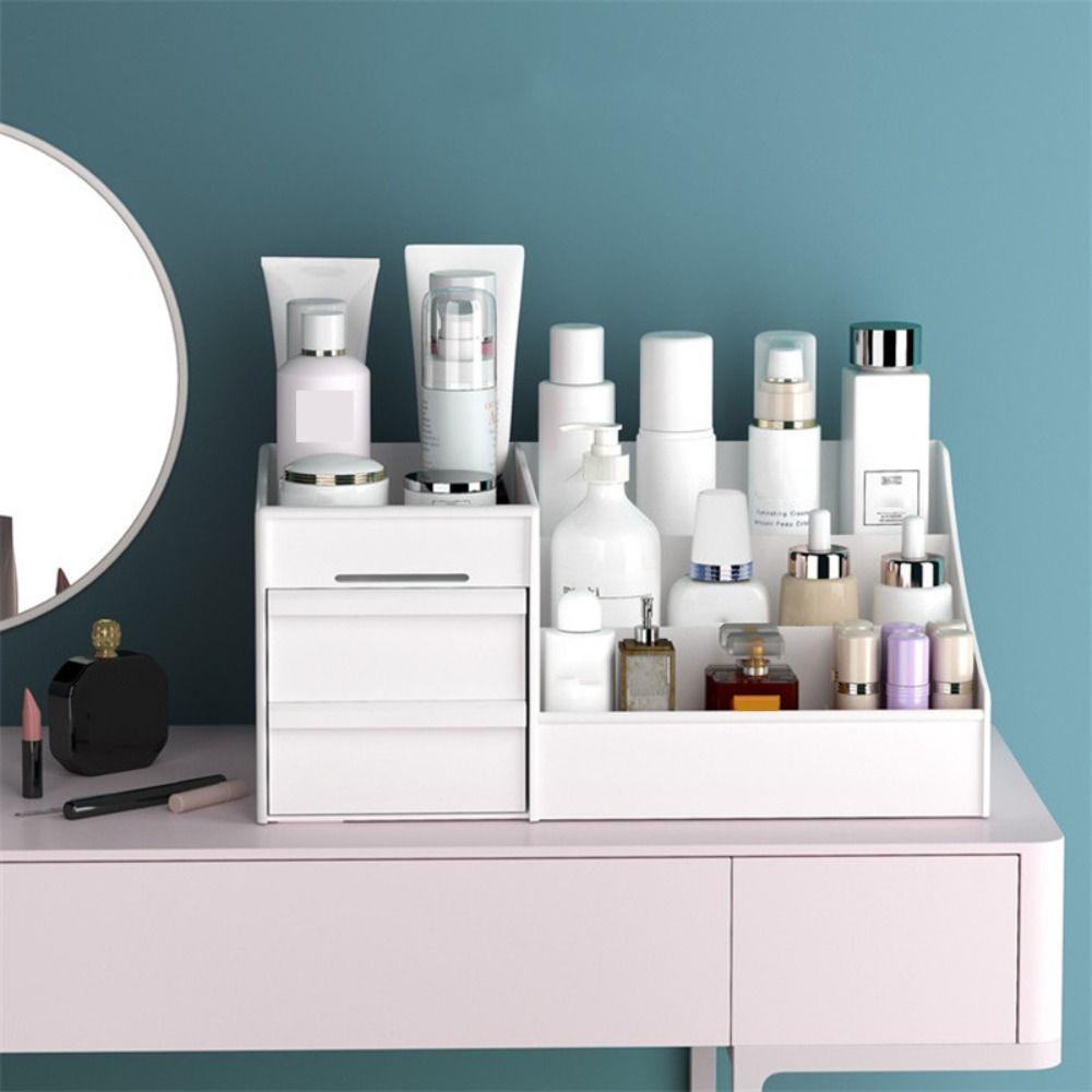 R-FLOWER Makeup Organizer Perhiasan Kutek Wadah Makeup Kapasitas Besar Kotak Penyimpanan