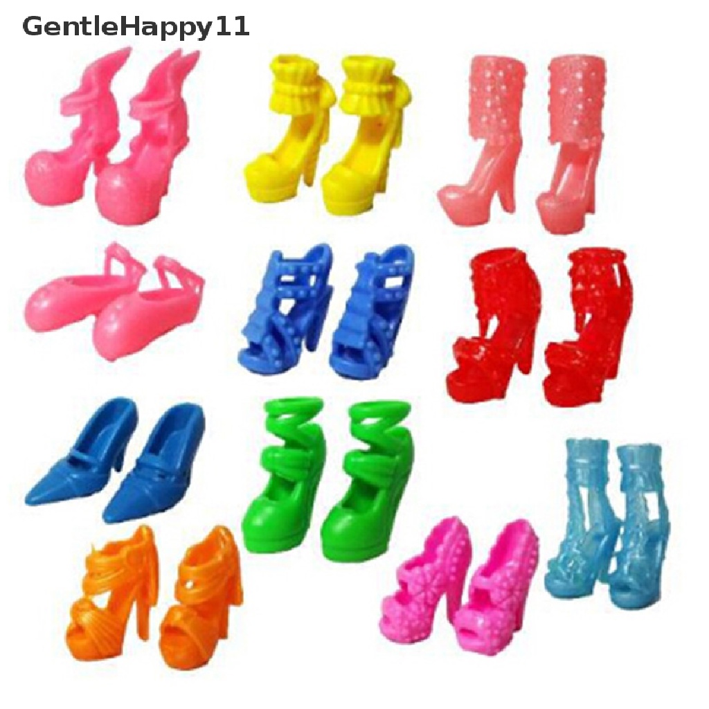 Gentlehappy 10xHandmade Dress Baju Boneka+10xShoes High Heels Untuk Boneka Kid Toy id