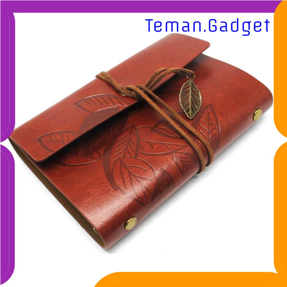 TG - ATK PHANTACI Buku Catatan Binder Kulit Retro Leaf Kertas B7 - BSD666