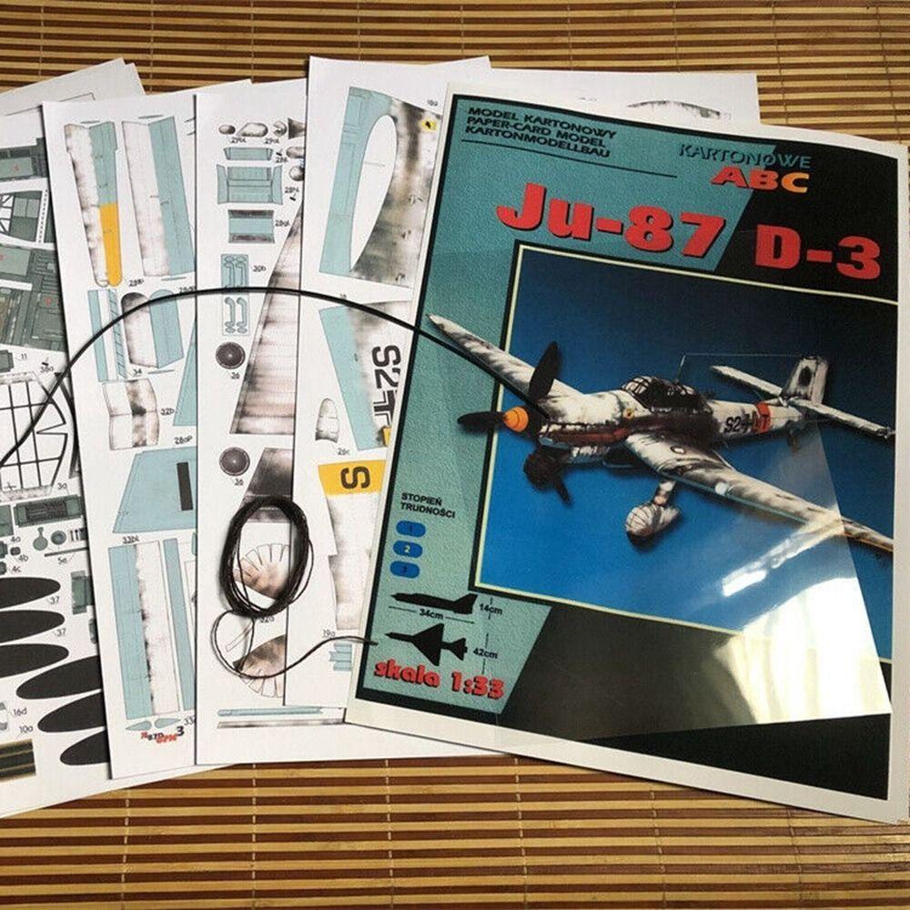 Pesawat Model Populer Ju-87 D-3 Dilengkapi Dengan Film Transparan Dilengkapi Dengan Bomber Selam Bahan Kartonan