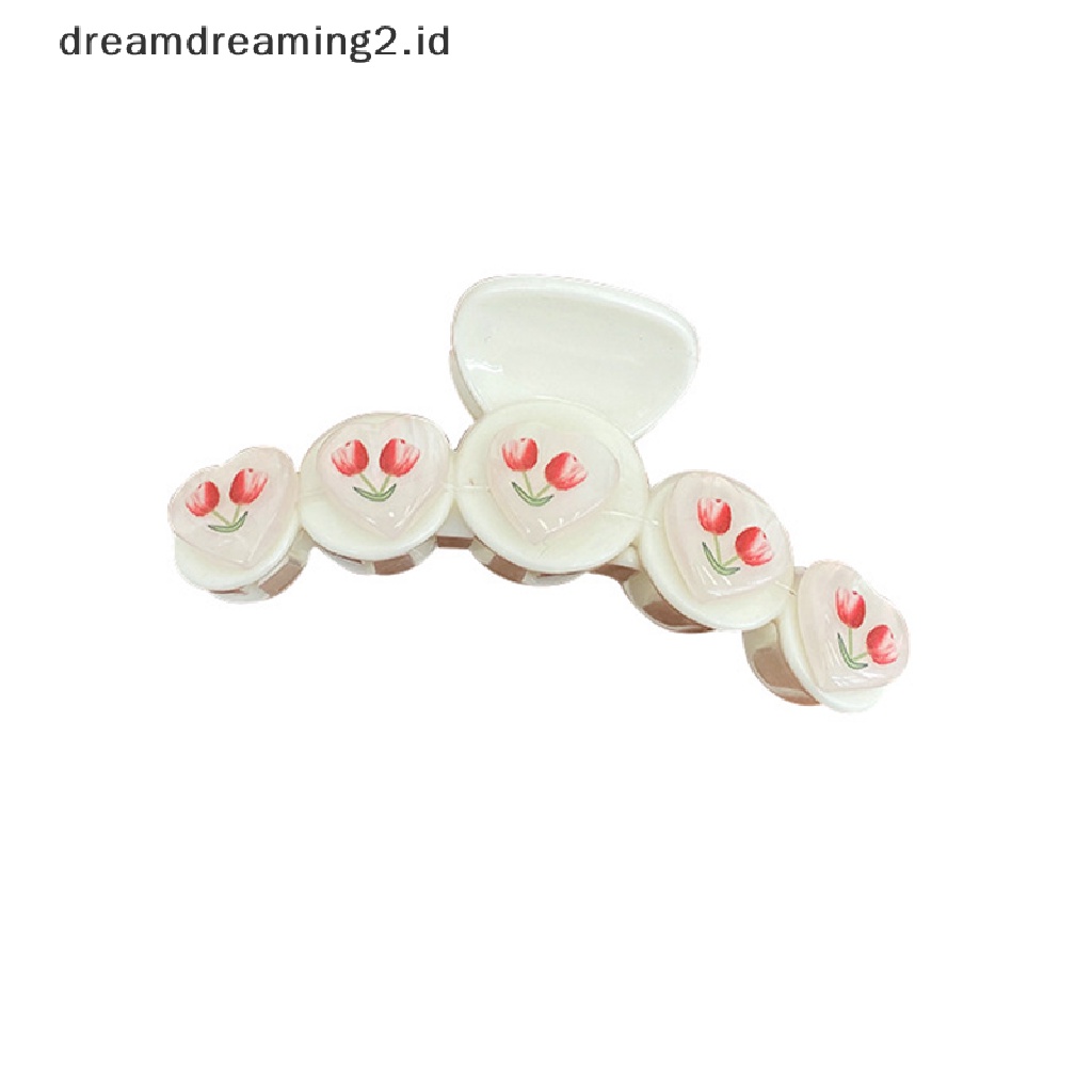 (dream) 1pc Besar Cherry Hair Claw Clips Beruang Lucu Kelinci Jepit Wanita Hiu Klip Tulip Hairclip Strawberry Aksesoris Rambut Pan Artefak Rambut//