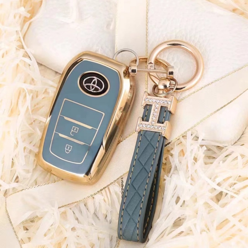 1pcs/toyota Camry RAV4 Auris Corolla Avensis Verso Yaris Aygo Scion Case Kunci Mobil Tas Cover Shell Gantungan Kunci Pelindung