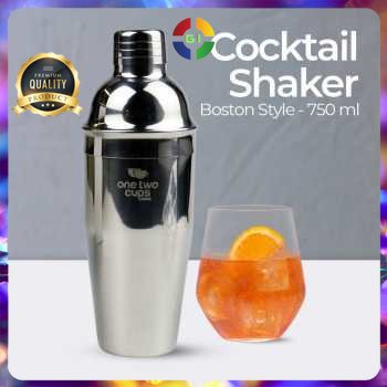 Alat Pengocok Koktail Cocktail Shaker Bartender Boston Style Stainless Steel 750 ml Silver