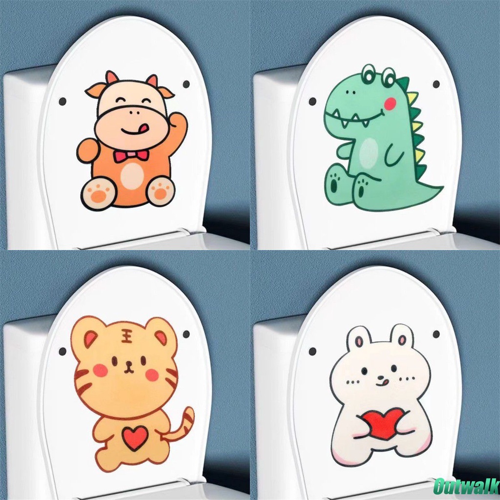 Stiker Deodoran Toilet, Stiker Toilet Berperekat dengan Fungsi Deodoran untuk Menghilangkan Bau Gaya Kartun Dekorasi Toilet Aksesori Kamar Mandi