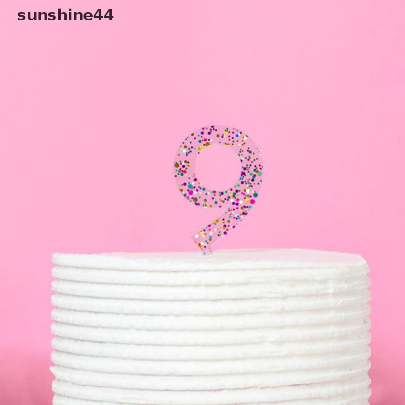 Sunshine Happy Birthday Number Cake Topper Akrilik Angka Apa Saja Nomor 0-9 Dekorasi Kue ID