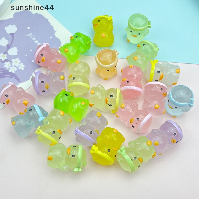 Sunshine 5pcs Bebek Resin Bercahaya Mini Glow in The Dark Miniatur Ornamen Bebek Kecil ID