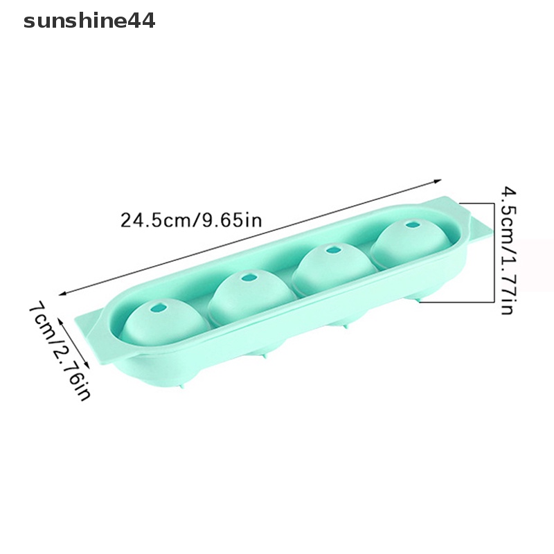 Sunshine 1Pc 4cav Aksesoris Dapur Silikon Cetakan Es Batu DIY Ice Ball Maker Tools ID