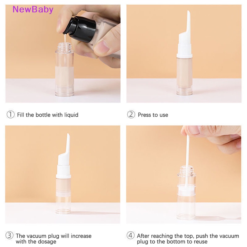 Newbaby5 /10/15ML Botol Pompa Airless Krim Mata Kosong Isi Ulang Wadah Vakum ID