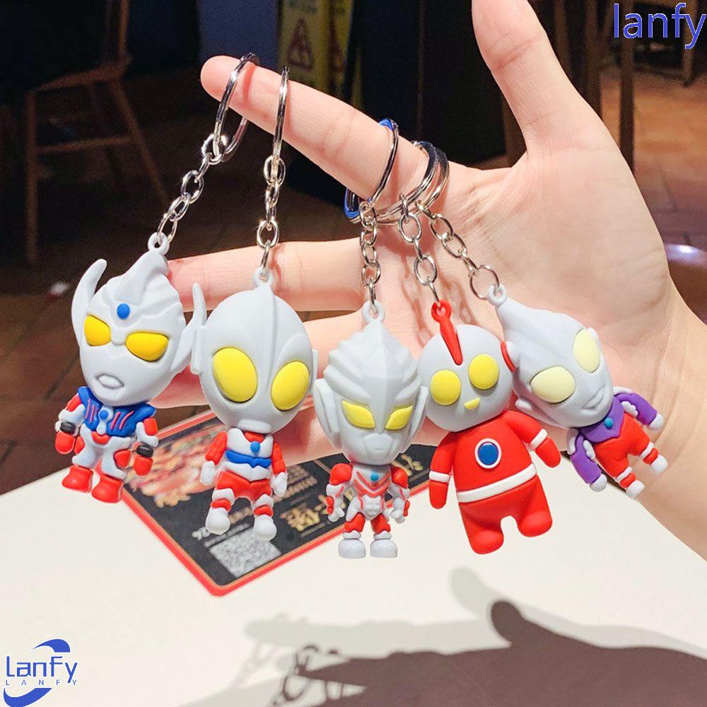 Lanfy Ultraman Gantungan Kunci Perhiasan Hadiah Miniatur Anime Jepang Gantungan Kunci Mobil Darah Panas Anime Key Ring