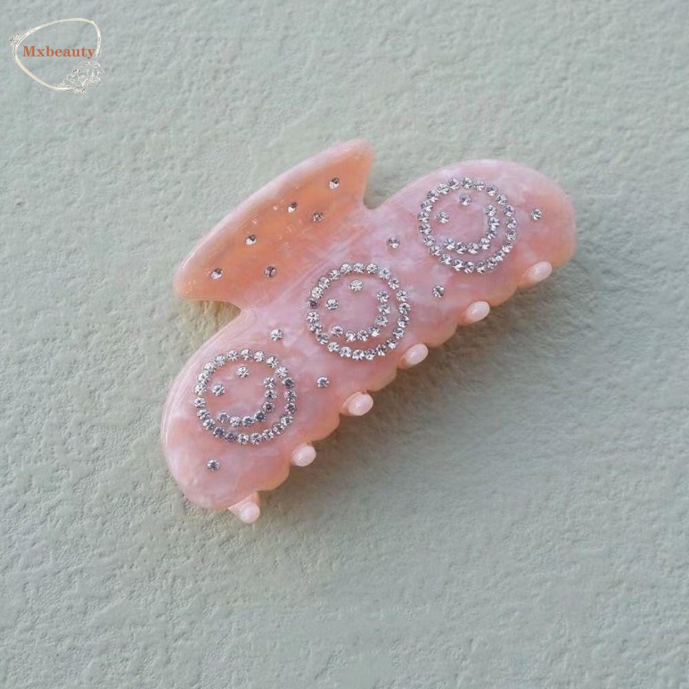 Mxbeauty Korean Style Hair Claw Hadiah Putih Fashion Elegan Jepit Musim Panas Mengkilap Vintage Berlian Imitasi Jepit Rambut