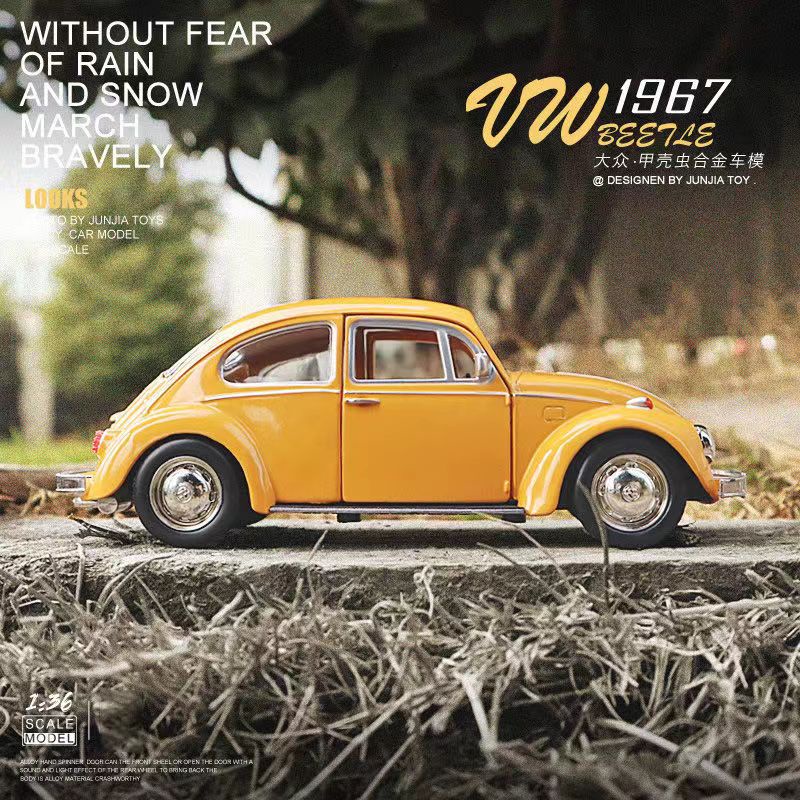 Car Collection Toy Retro Model For Volkswagen Classic Beetle Superior 1967 Diecast Model Car Door Open Pull Back Kid Toy Gift