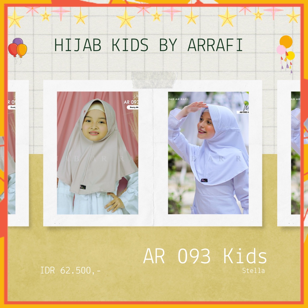 Jilbab Anak Hijab Sekolah AR 093 Kids Ori by Hijab Arrafi