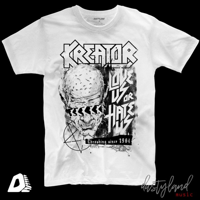 Kaos Band KREATOR - LOVE OR HATE US White (W/ Backprint)