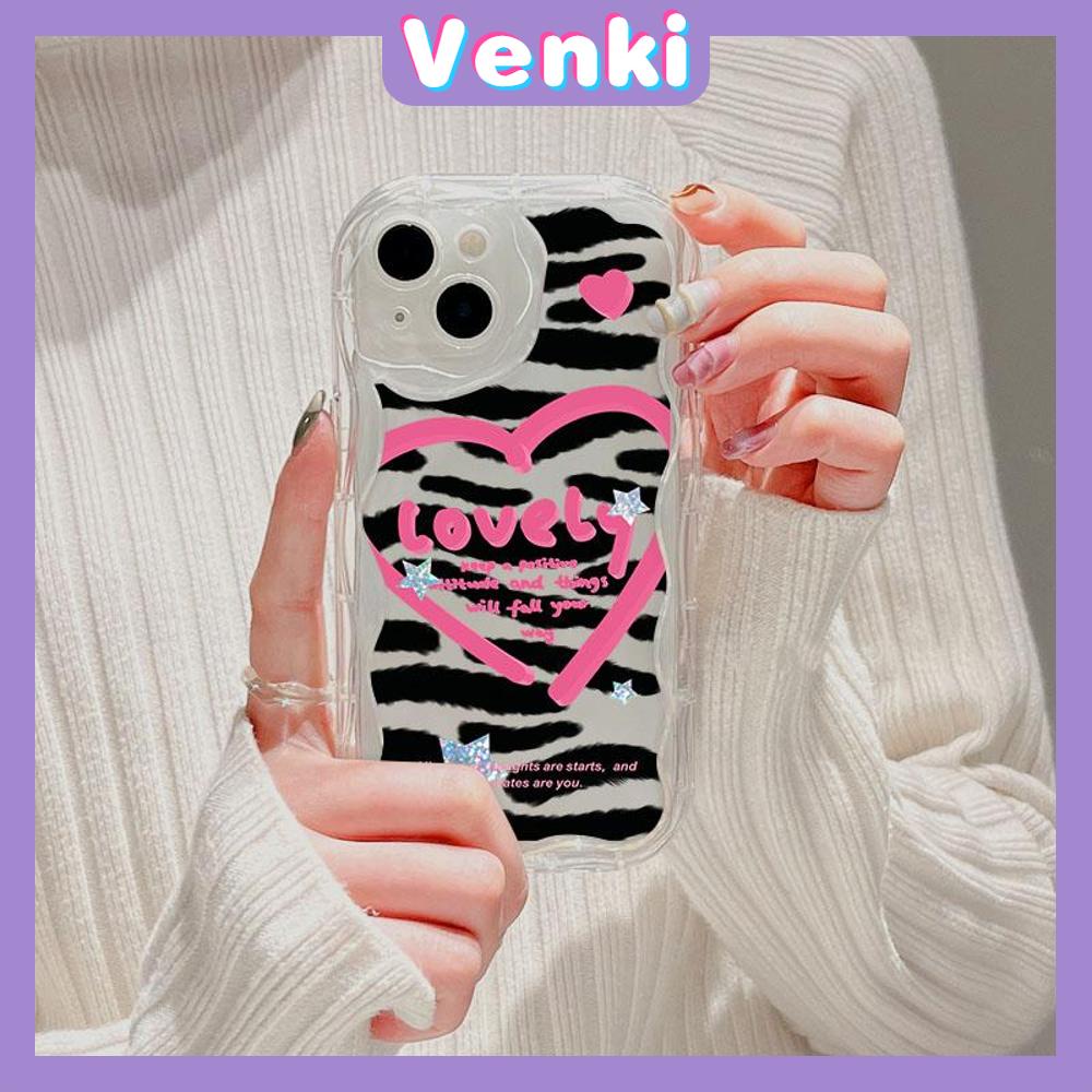 VENKI - For iPhone 11 iPhone Case 3D Curved Edge Wave Clear Case TPU Airbag Shockproof Camera Cover Heart shaped Compatible with iPhone 14 13 Pro max 12 Pro Max xr xs max 7 Plus 8