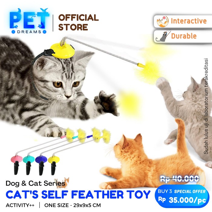 MAINAN KUCING TONGKAT MULTIFUNGSI - CAT'S SELF EXALTATION STICK TOY