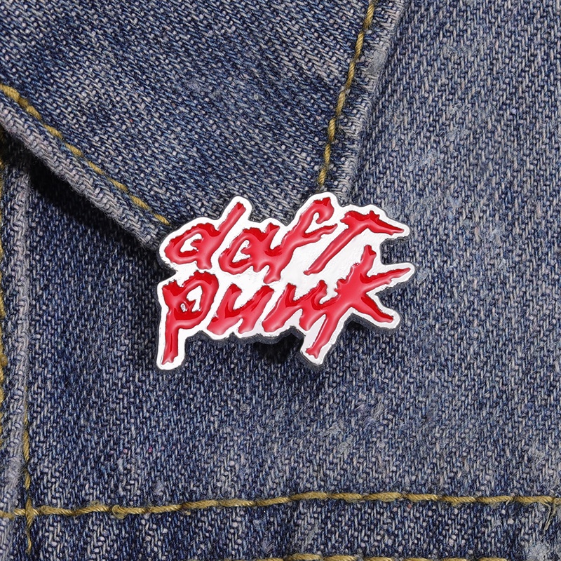 Bros Punk Serut Daft Punk Rock Heavy Metal Band Pin Alloy Enamel Enamel Lencana Logam