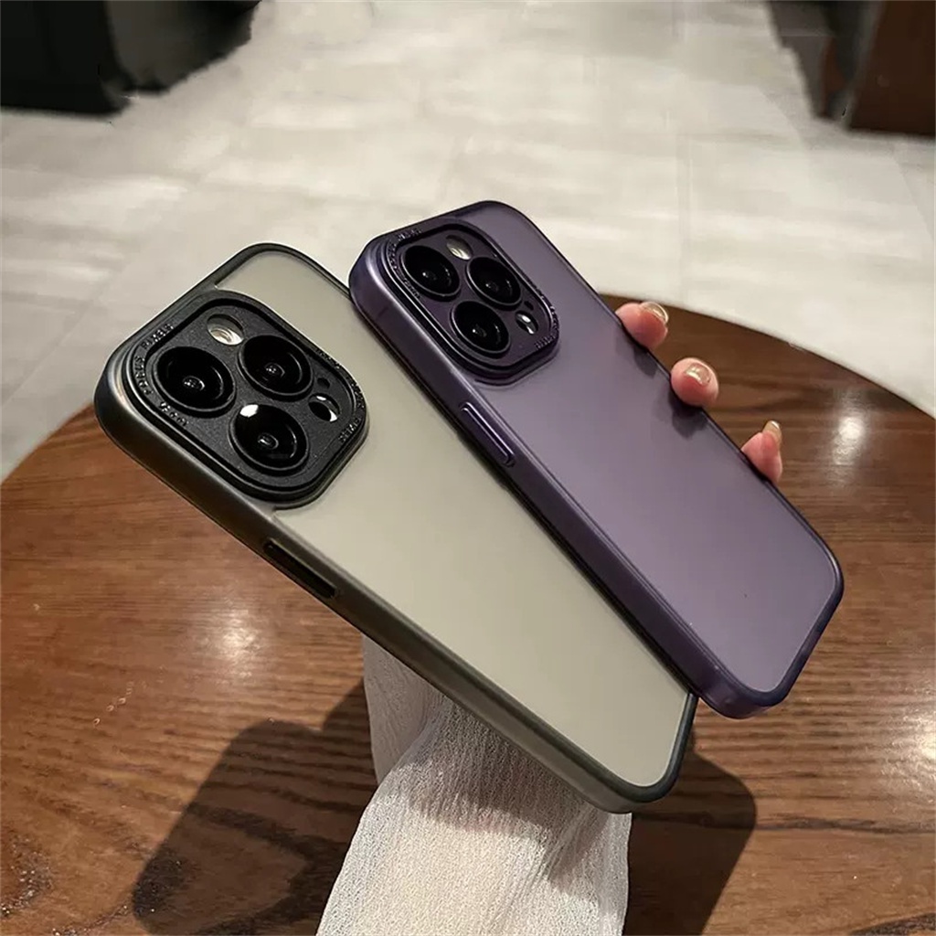 Kamera Perlindungan Lensa case iPhone 14 Pro Max case Iphone13 12 Pro Max 11 Pro Max14 Plus shockproof Kulit Mewah Merasa Penuh Tertutup shockproof protection hard back cover