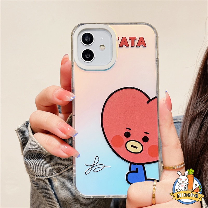 Casing IPhone Disesuaikan Kompatibel Untuk Iphone14 13 12 11 Pro Max X Xr Xs Max8 7 6 Plus SE 2020 Lucu Kartun Pasangan Laser Silikon Casing Ponsel Shockproof Soft Case Cover Pelindung