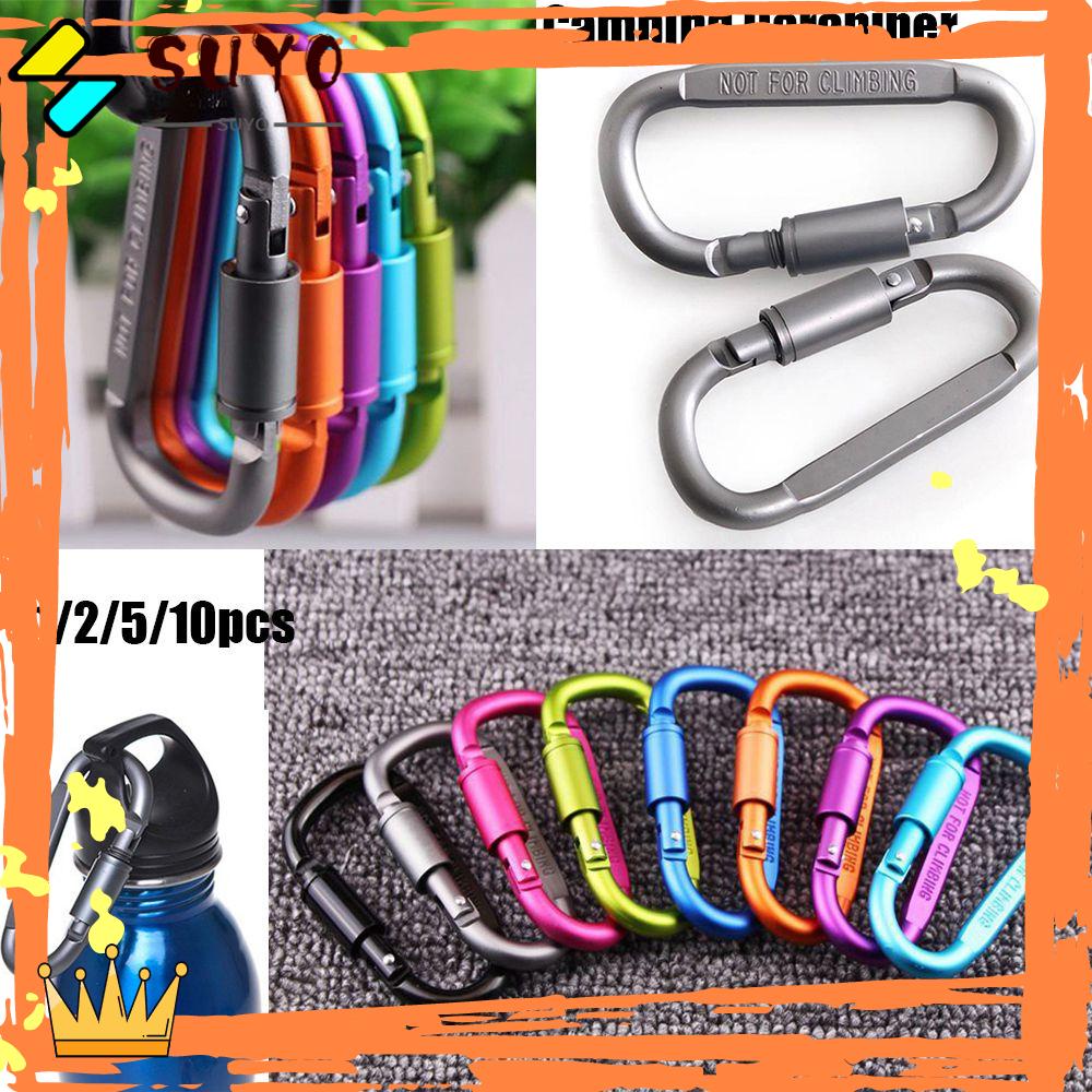 Suyo1 /2 /5 /10pcs Climbing D Carabiner Baru Panas Paduan Aluminium Aksesoris Luar Ruangan Camping Hiking Kait