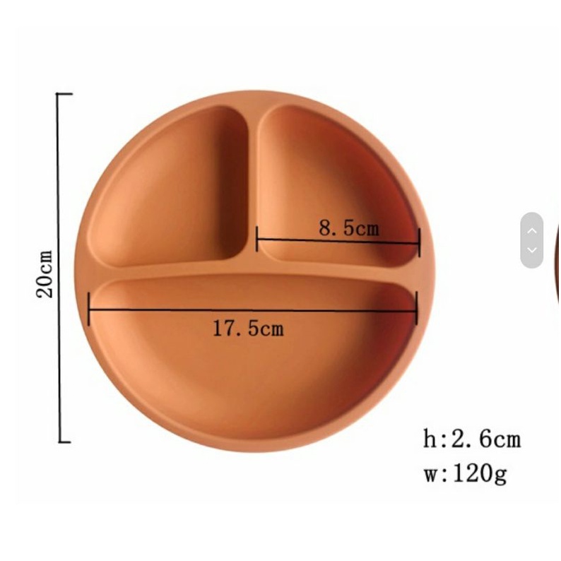 Baki Pembagi Tahan Percikan | Piring Makan Bayi | Piring Bayi Silicone | Alat Makan Anak