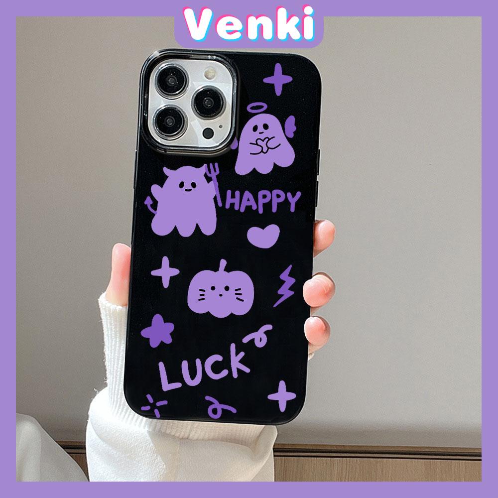 VENKI - For iPhone 11 iPhone Case Black Glossy TPU Soft Case Shockproof Protection Camera Lucky Angel Compatible with iPhone 14 13 Pro max 12 Pro Max xr xs max 7Plus 8Plus