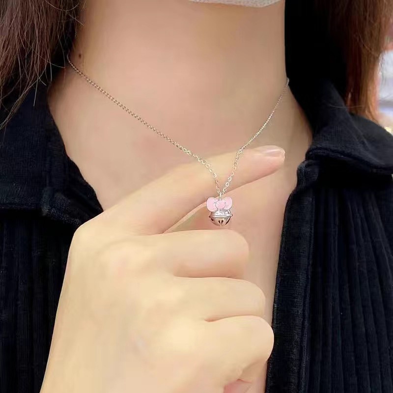 Kalung Ikatan Simpul Lonceng Kecil Bahan Alloy Korea Untuk Anak Perempuan