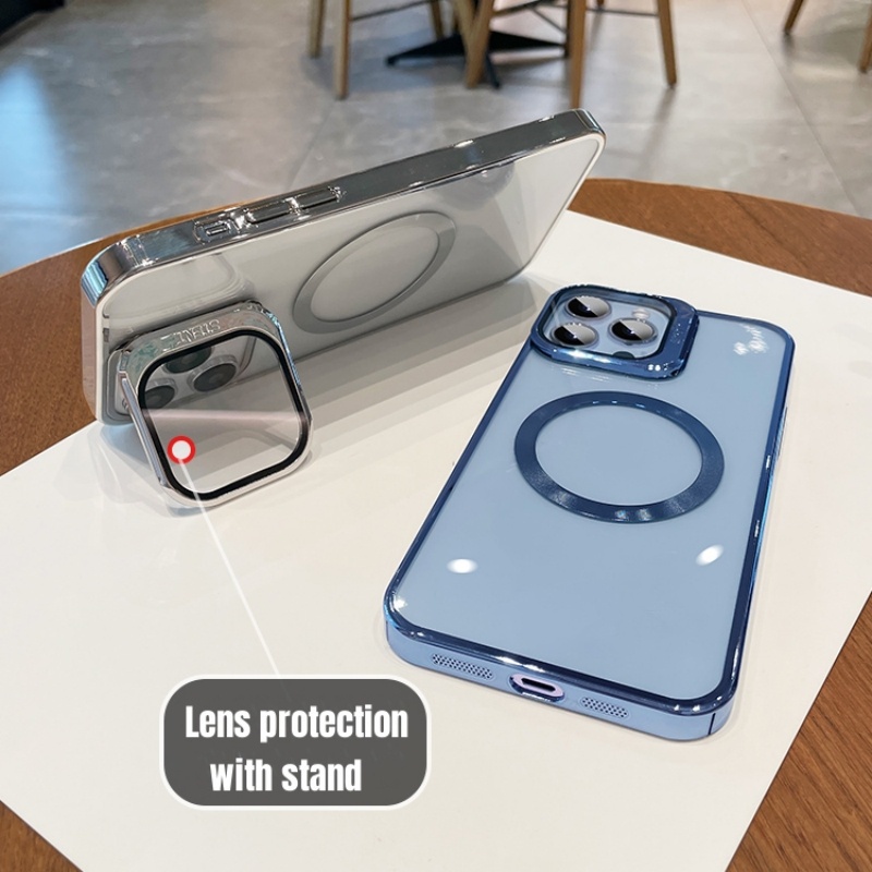 IPHONE Casing Iphone14 13 12 Promax Premium Casing Magnet Iphone12 13 Pro 14 Pro Max Wireless Charging HD Lens Protection Hard Case Ip12 13 14 Promax Transparansi Shockproof Back Cover