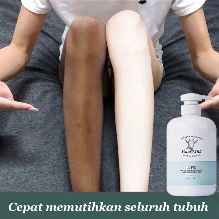 whitening body wash 800ml goat milk body wash Singkirkan kulit kusam kering merinding Memutihkan mel