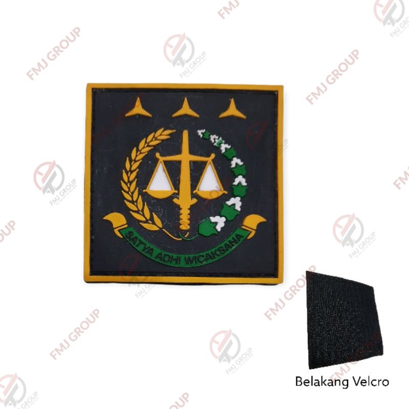 Patch Rubber Logo Kejaksaan / Emblem Karet Logo Kejaksaan Satya Adhi Wicaksana / Patch Perekat  Velcro