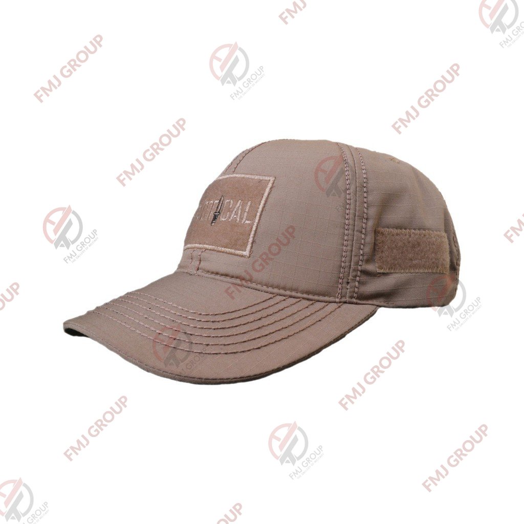 Topi Tactical Velcro / Perekat - Topi Lapangan - Ripstop Hitam, Hijau Olive, Krem / Khaki