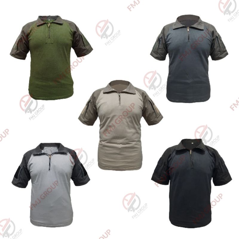 Kaos BDU Pendek combat shirt short cotton ripstop kaos Kerah