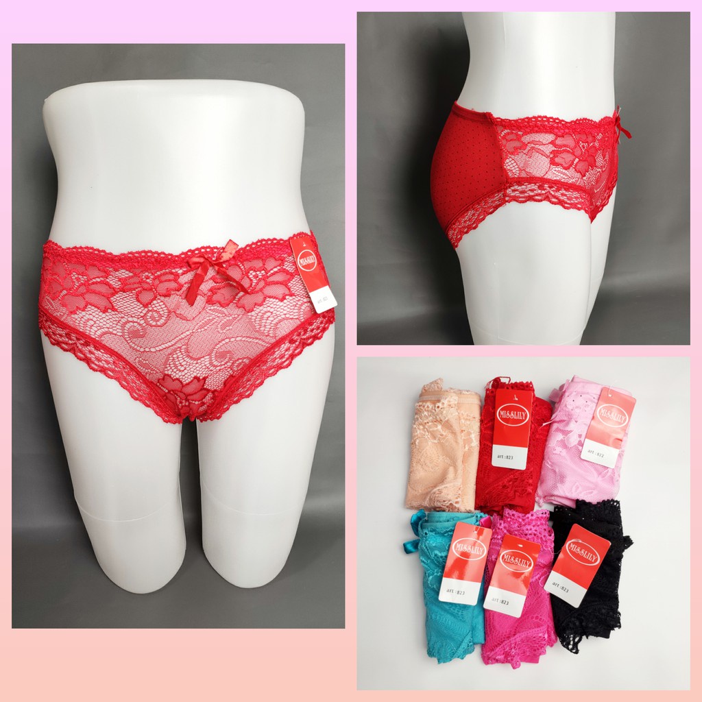 Celana Dalam Wanita Renda Lace Panty Misslily 823 Import Sexy Lingerie Polkadot Impor Miss Lily Dava