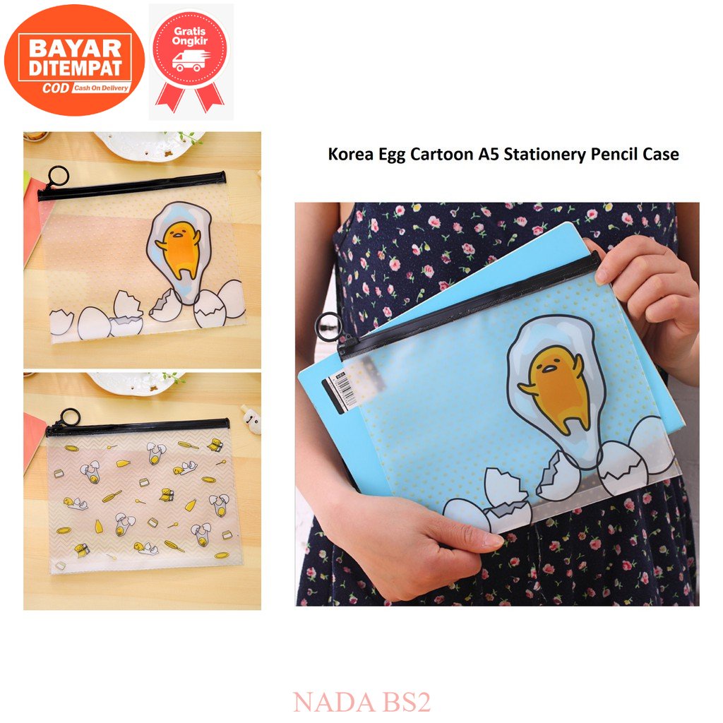 

NB Korea Egg Cartoon A5 Stationery Pencil Case / Tempat Pensil GRATIS ONGKIR / COD