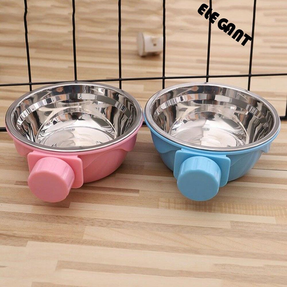 [Elegan] Mangkuk Anjing Portable Plastik Training Untuk Kandang Puppy Dish Feeding Bowl