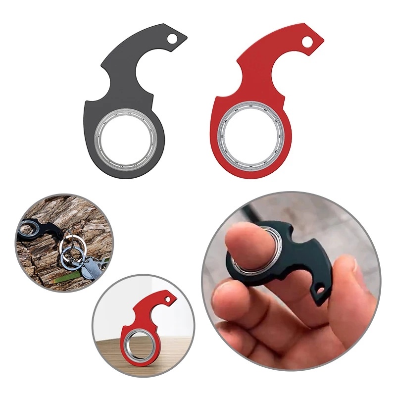 [Unggulan] Meredakan Stres Jari Gantungan Kunci Gadget Meja Putar Spinner Keychain Meredakan Boredom Metal Idget Mainan Hand Spinner Anti-Kecemasan Mainan Ujung Jari Key Ring Holder