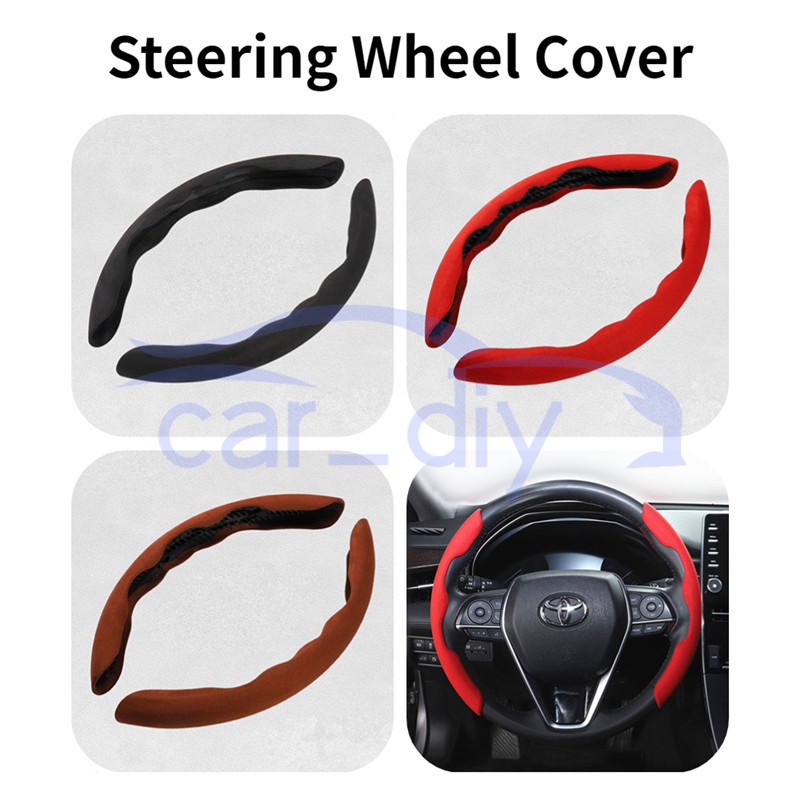 Kulit Penutup Roda Kemudi Mobil 2pcs Universal Kasus Pelindung Anti-Slip Untuk 38cm 15inch Auto Dekorasi Fashion Aksesoris Car Steering Wheel Cover Decorations