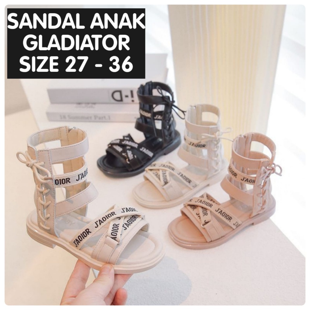 (LOLI-JKT) SD-6009 SANDAL ANAK JDIOR GLADIATOR TALI RESLATING SIZE 27-36