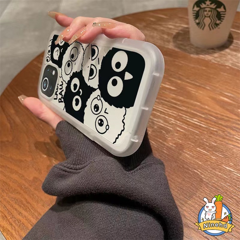 IPHONE Casing Kompatibel Untuk Iphone14 13 12 11 Pro Max Xr X Xs Max7 8 6 6s Plus SE 2020 Tiktok Bola Bara Kecil Phone Case Silikon Pelindung Layar Tepi Transparan Shockproof Soft Case